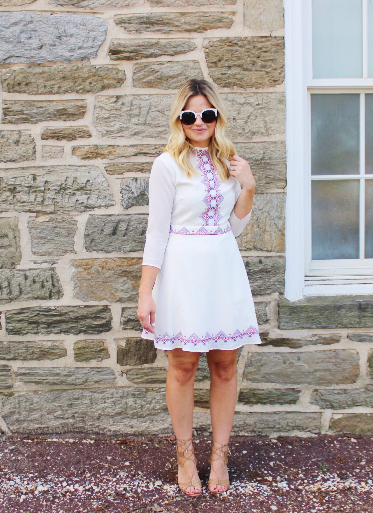 Pretty Embroidered Skater Dress