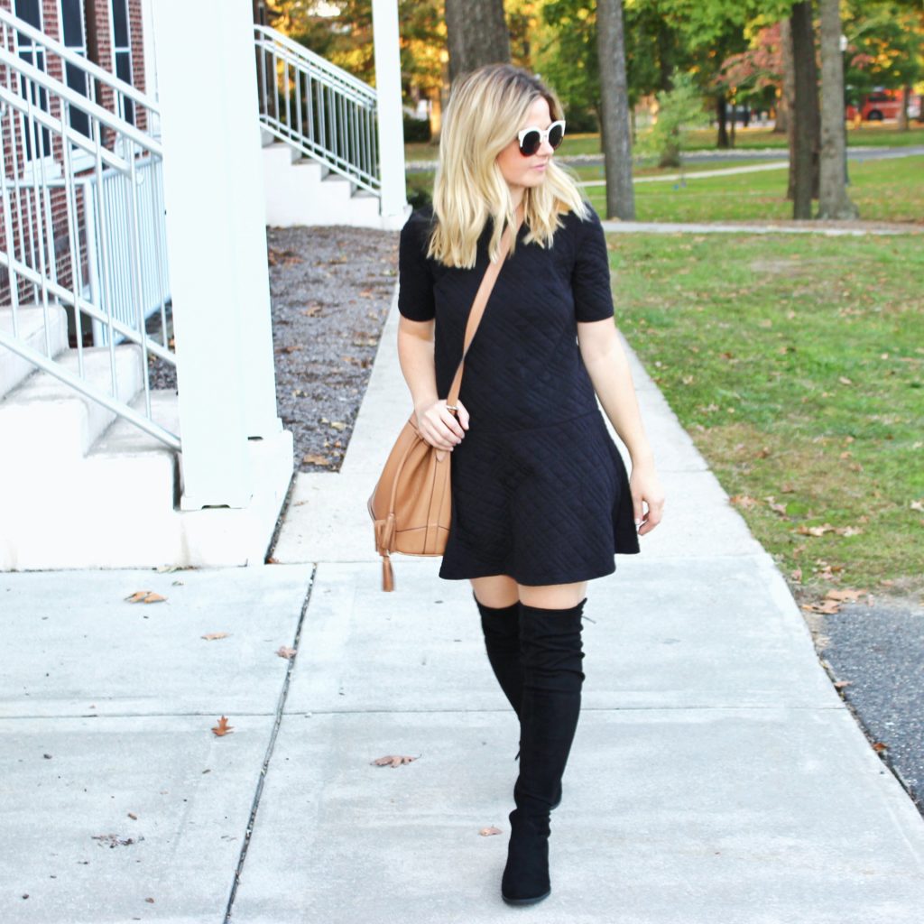 LBD and Over the Knee Boots - The Fashionably Broke Teacher